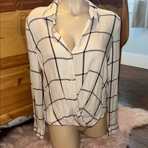 BCBGeneration Plaid Wrap Button Down